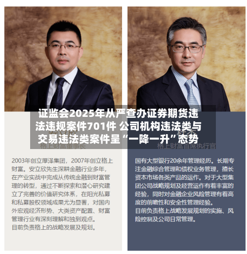 证监会2025年从严查办证券期货违法违规案件701件 公司机构违法类与交易违法类案件呈“一降一升”态势-第3张图片
