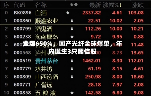 费用大涨650%，国产光纤全球爆单	，年内诞生3只翻倍股-第2张图片