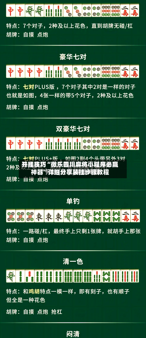 开挂技巧“微乐四川麻将小程序必赢神器”详细分享装挂步骤教程