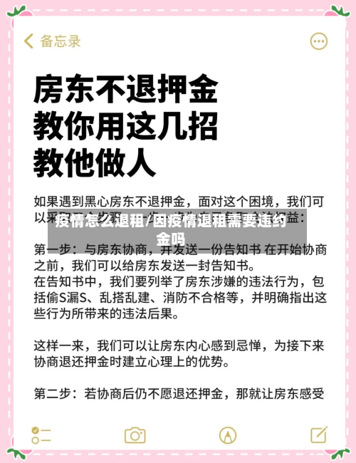 疫情怎么退租/因疫情退租需要违约金吗