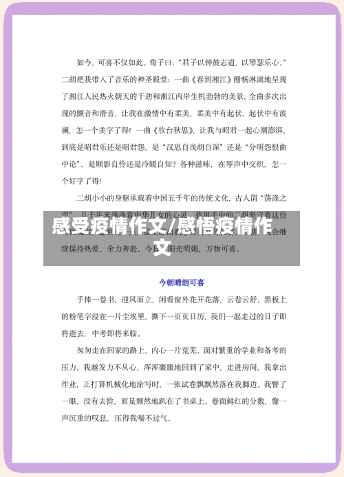 感受疫情作文/感悟疫情作文