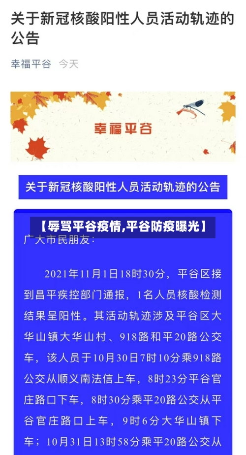 【辱骂平谷疫情,平谷防疫曝光】