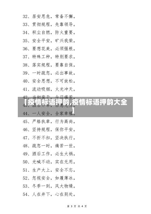 【疫情标语押韵,疫情标语押韵大全】