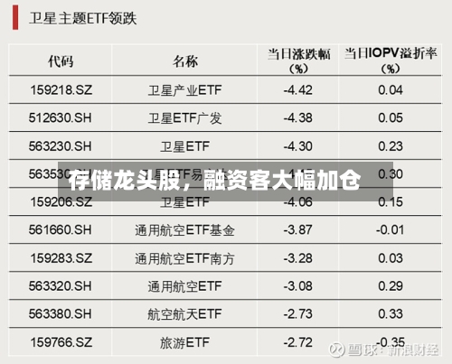 存储龙头股,融资客大幅加仓