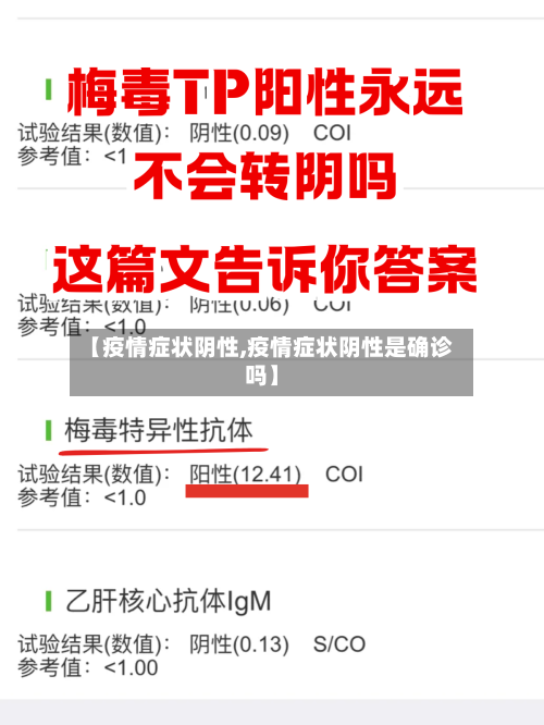 【疫情症状阴性,疫情症状阴性是确诊吗】
