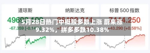 5月28日热门中概股多数上涨 蔚来涨9.32%,拼多多跌10.38%