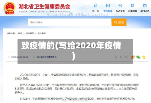 致疫情的(写给2020年疫情)