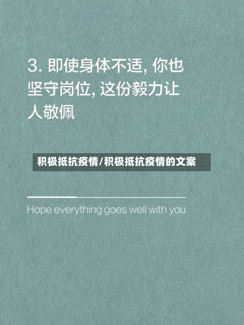 积极抵抗疫情/积极抵抗疫情的文案