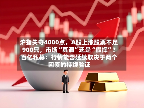 沪指失守4000点,A股上涨股票不足900只,市场“真调”还是“假摔”?百亿私募:行情能否延续取决于两个因素的持续验证