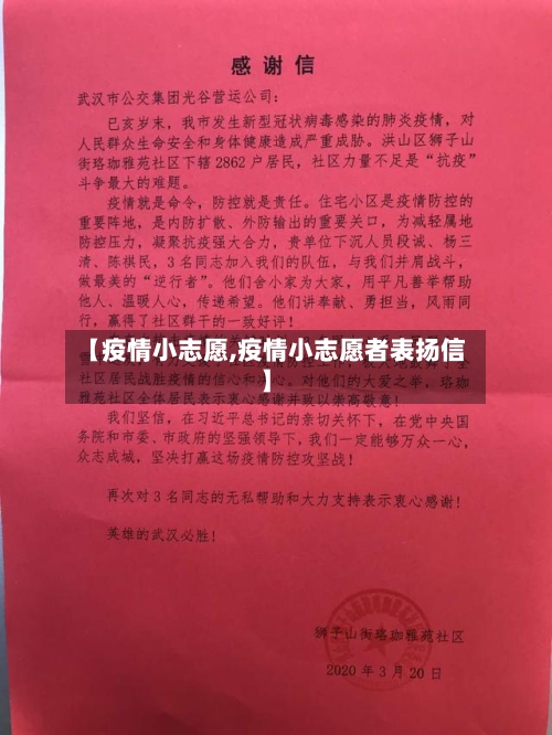 【疫情小志愿,疫情小志愿者表扬信】
