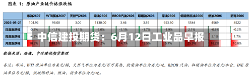 中信建投期货:6月12日工业品早报