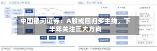 中国银河证券:A股或回归多主线,下半年关注三大方向