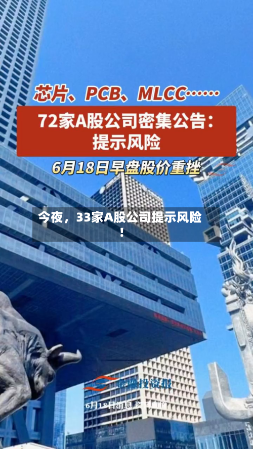 今夜,33家A股公司提示风险!