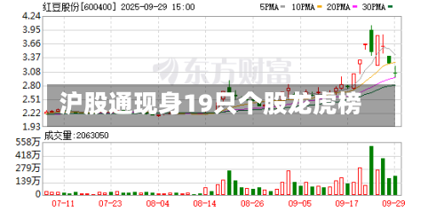沪股通现身19只个股龙虎榜