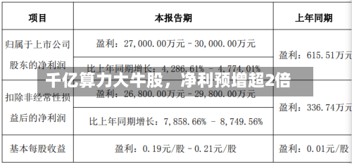 千亿算力大牛股,净利预增超2倍