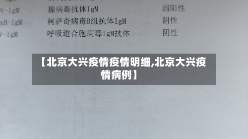 【北京大兴疫情疫情明细,北京大兴疫情病例】